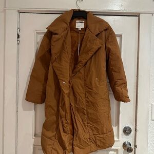 Ladies brown color wrap style water resistant jacket (XS)